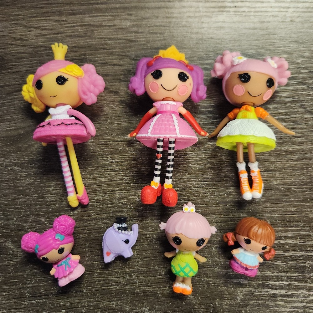 Lalaloopsy Minis Doll Lot-3 Inch Dolls and Accessories Sparkles Blossom Peanut